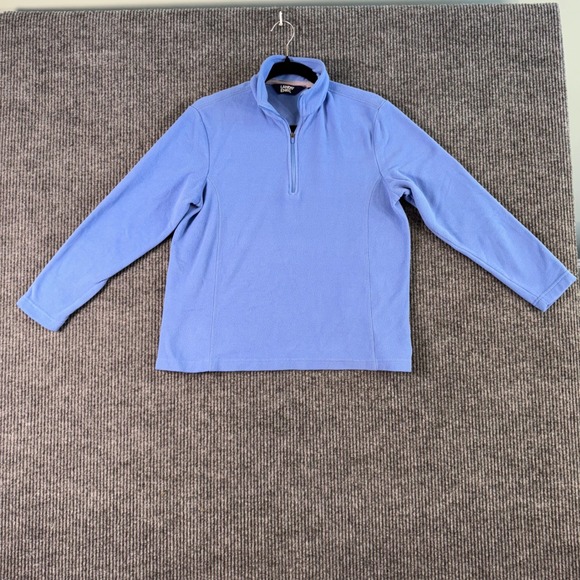 Lands' End Womens‎ M/P 10-12 Blue Fleece Pullover 1/4 Zip Soft Cozy Fall Winter - Picture 2 of 10